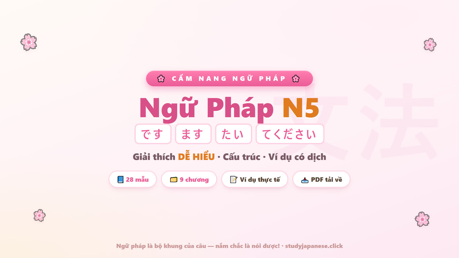 Ngữ pháp N5 — dễ hiểu